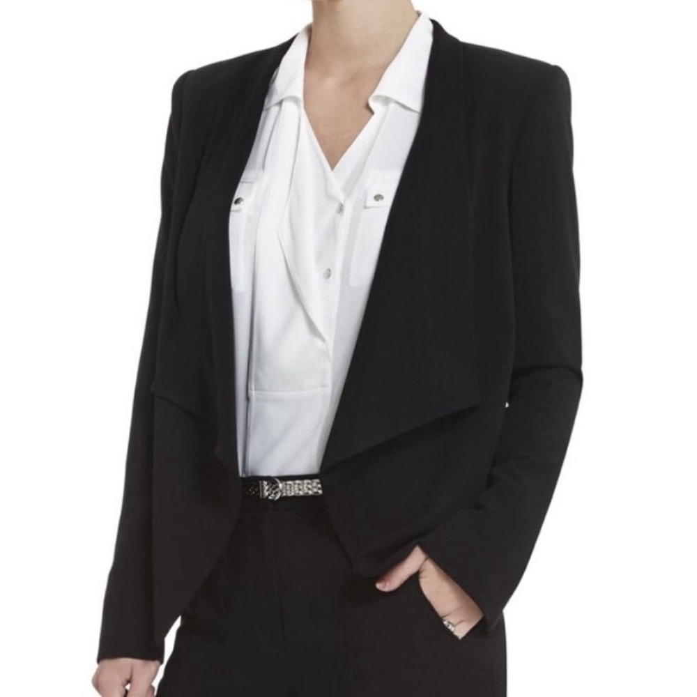 BCBG MaxAzria Abree Draped Open Front Jacket Blazer - Picture 8 of 8